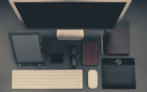 computer, accessories, monitor